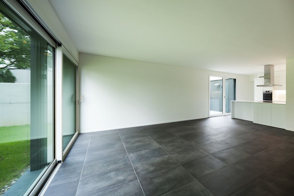 Carrelage sol foncé cuisine contemporaine
